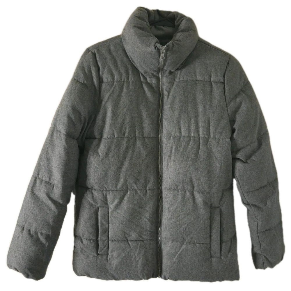 Old Navy Wmns XS Heather Gray Quilted Puffer Jacket‎ Lightweight Zip Winter Coat
